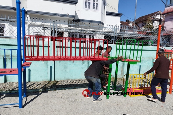 School Outdoor Play Equipment Setup in Nepal